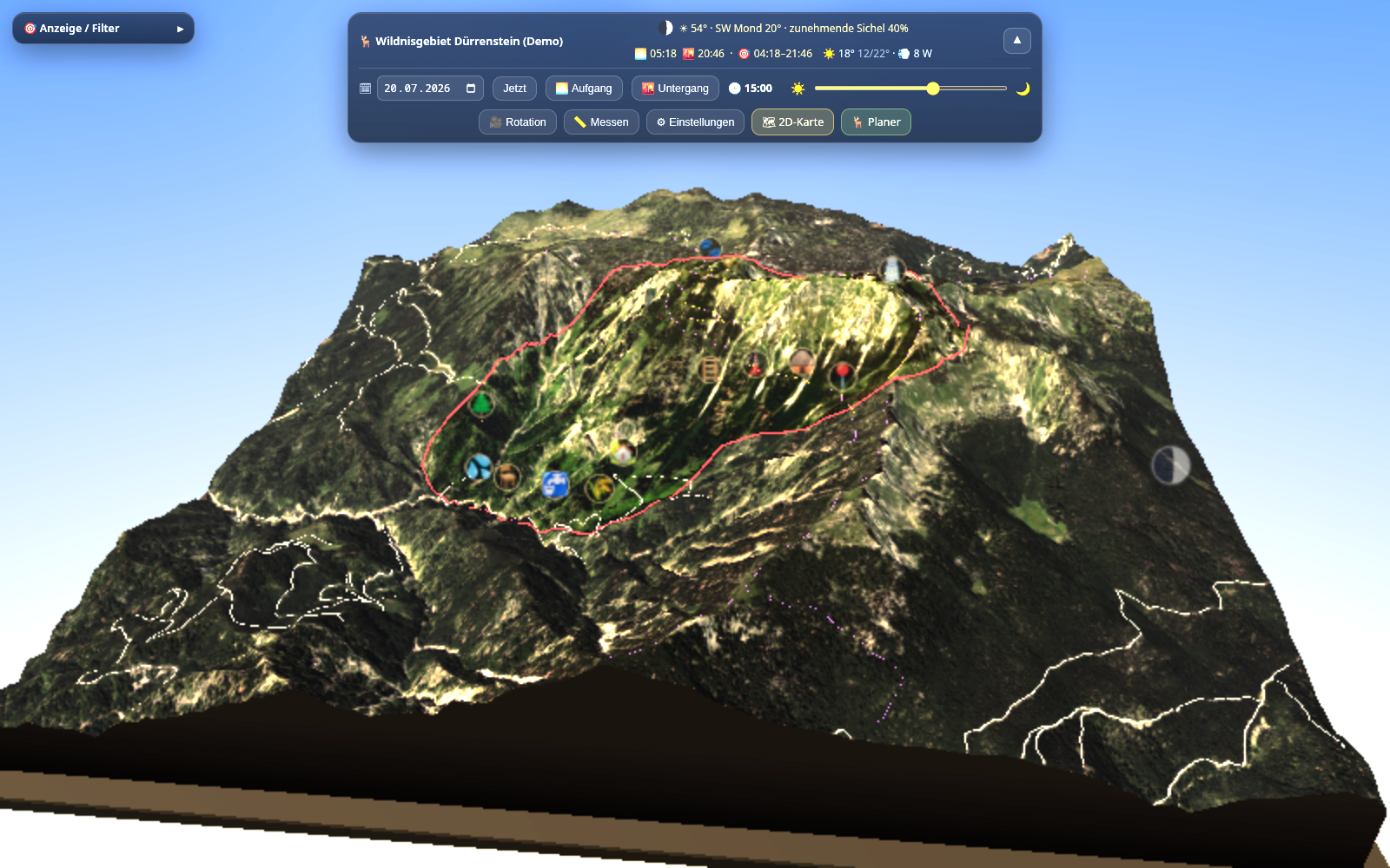 3D-Diorama der App