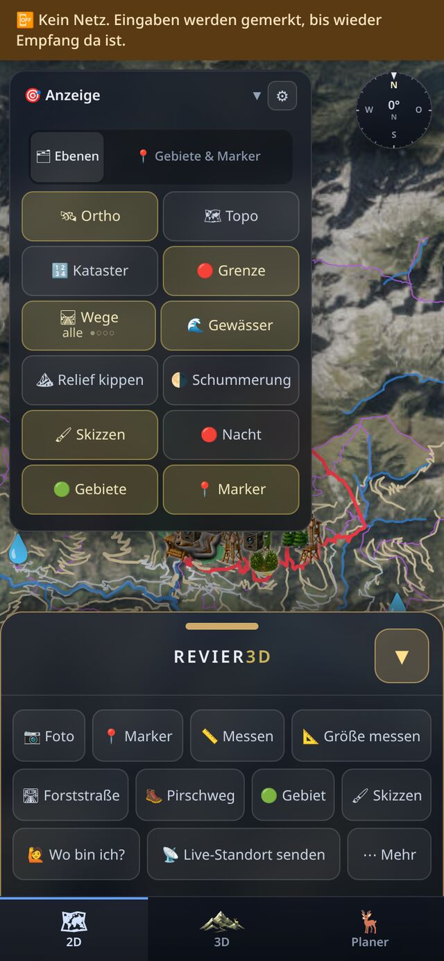 Geladene Karte auch ohne Netz verfügbar
