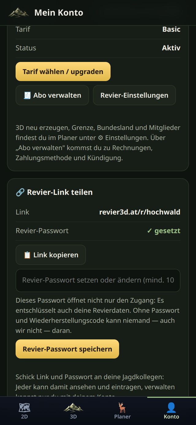 Revier teilen: gemeinsamer Zugang oder befristeter Leselink